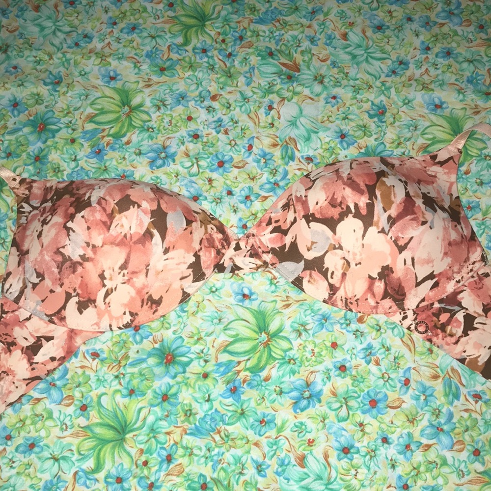 Sexy pink floral danskin padded bra (38C)